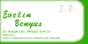 evelin benyus business card